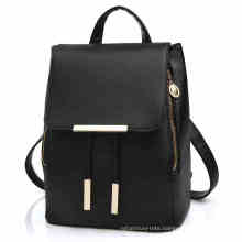 Stylish Leisure Black PU Customization Lady Leather Backpack with SGS (ZX10248)